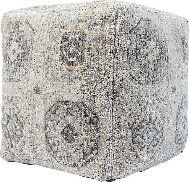 Obasie Light Gray Pouf - Thumbnail - Image 8