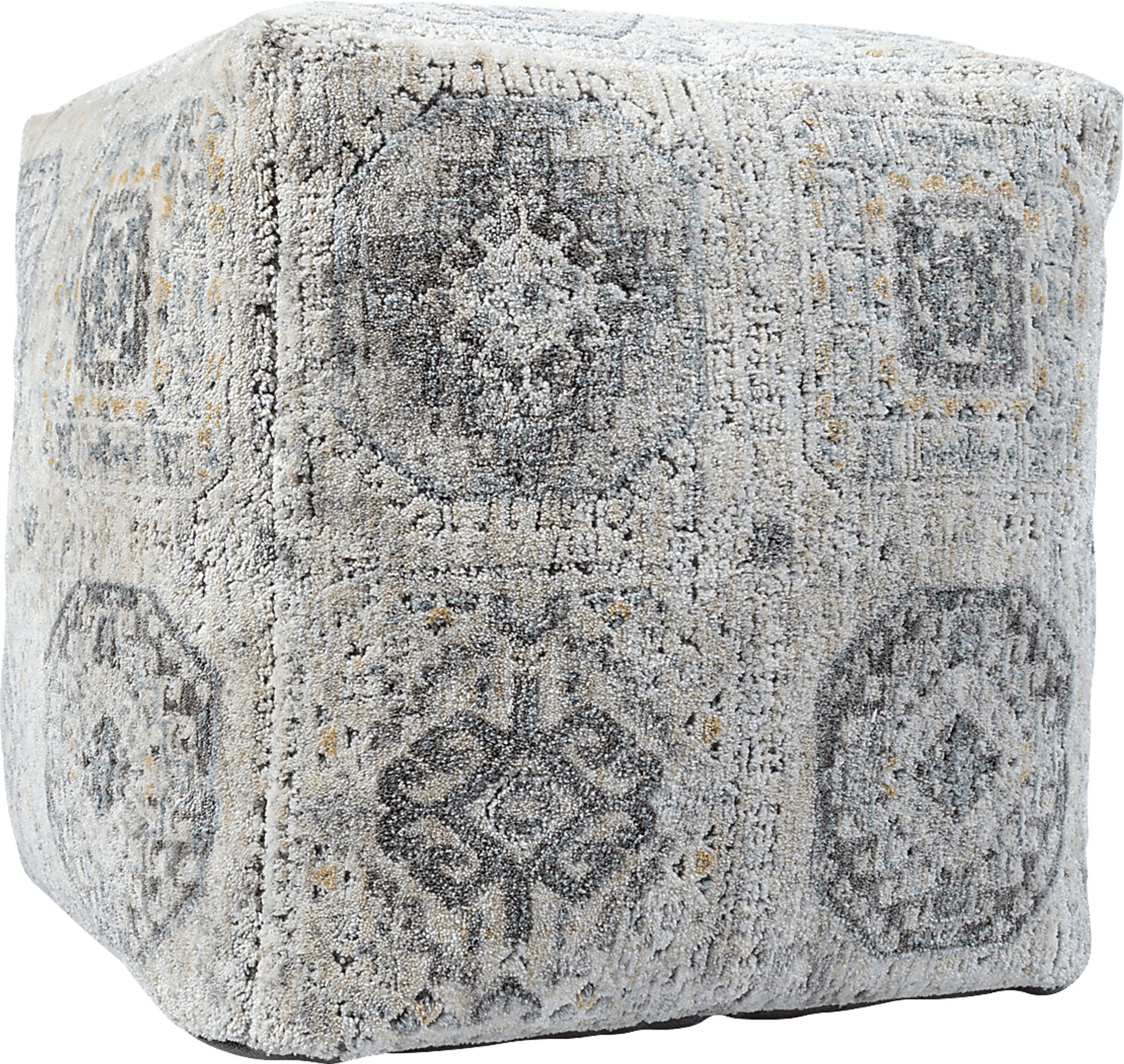 Obasie Light Gray Pouf - Image 1