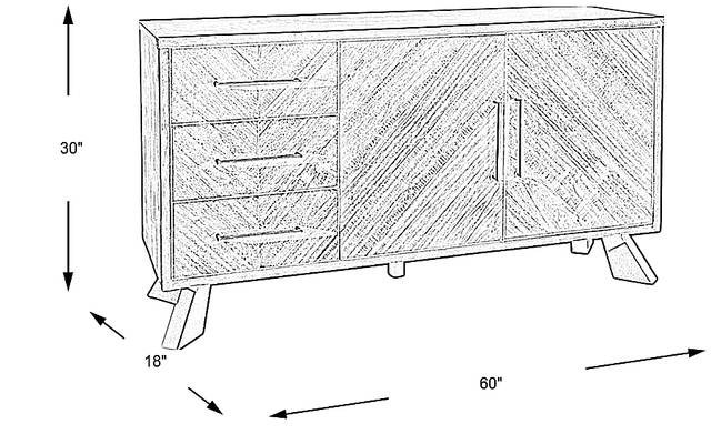 Dimension Image. Please refer to the Dimension Tab on this page for dimension details.
