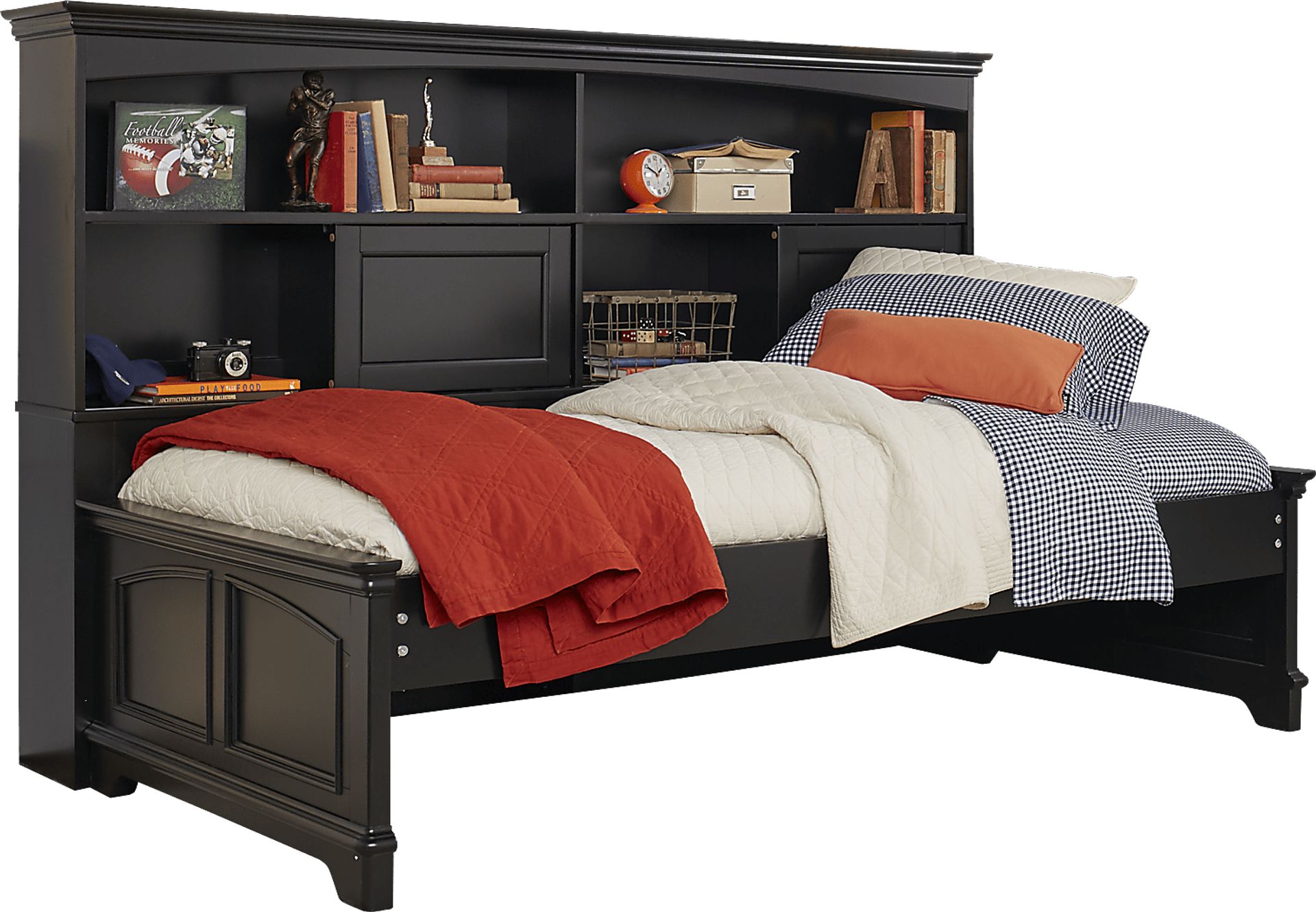 Oberon Black 3 Pc Full Bookcase Daybed - Image 1