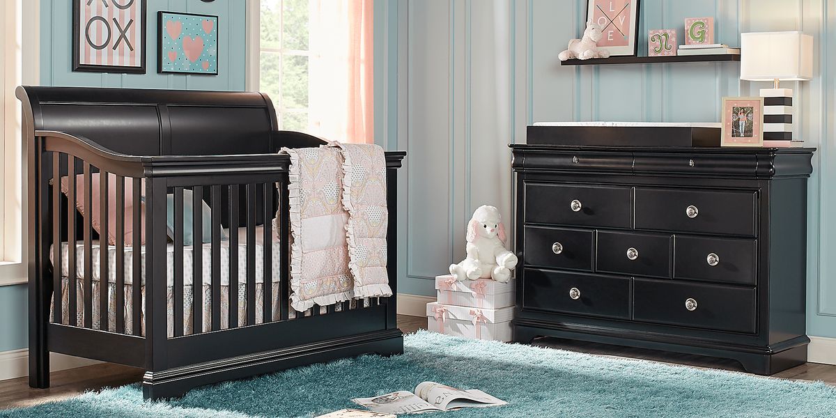 Oberon Black 4 Pc Nursery Rooms To Go