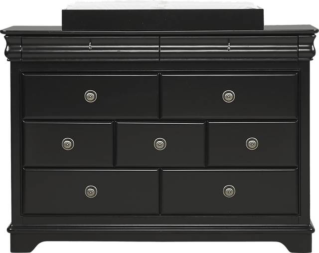 Oberon Black Dresser with Changing Topper and Pad - Thumbnail - Image 1