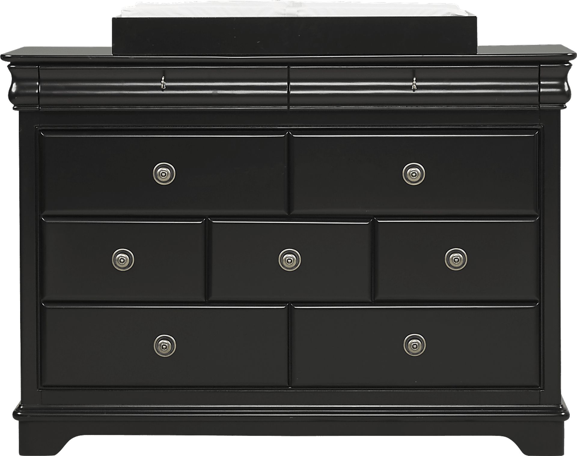 Oberon Black Dresser with Changing Topper and Pad - Image 1