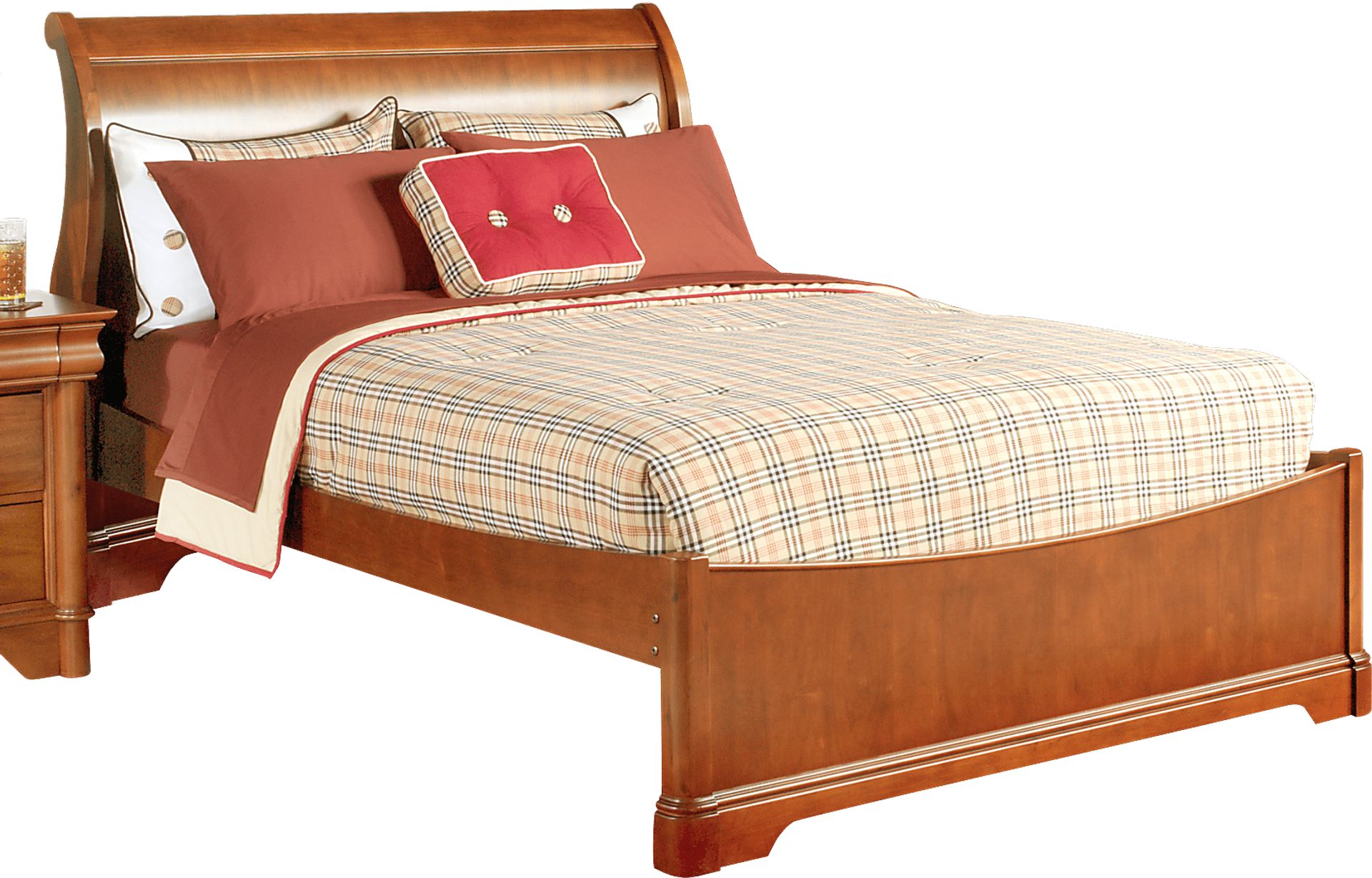 Oberon Dark Cherry 3 Pc Twin Sleigh Bed - Image 1
