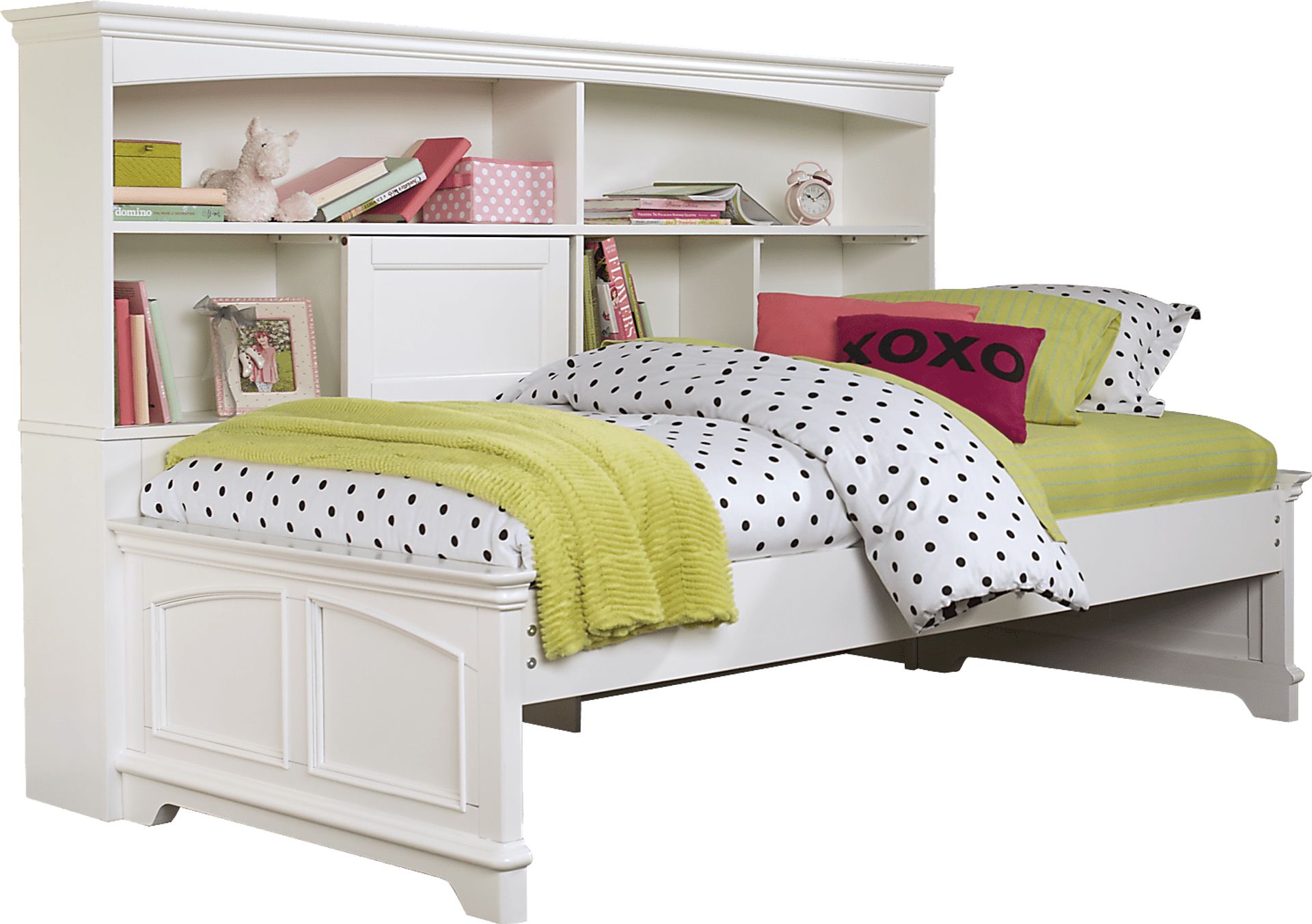 Oberon White 3 Pc Full Bookcase Daybed - Image 1