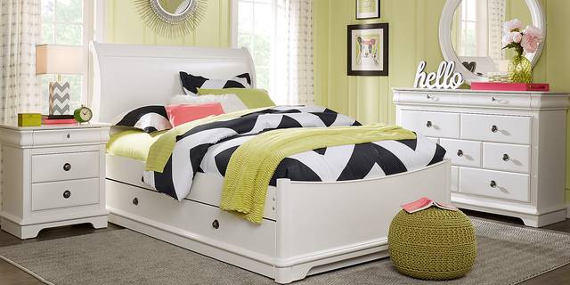 Kids Oberon White 5 Pc Twin Sleigh Bedroom - Thumbnail - Image 1