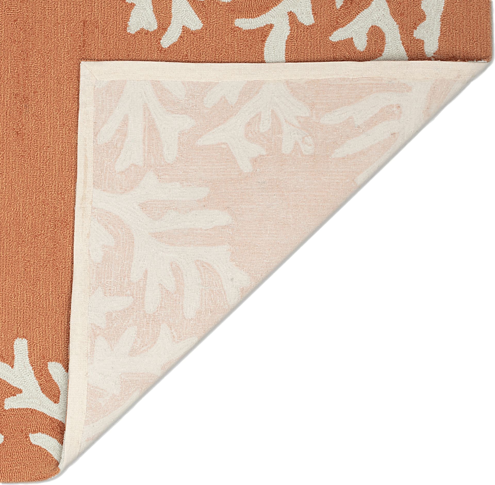 Ocean Flower Orange 7'6 x 9'6 Indoor/Outdoor Rug - Image 5