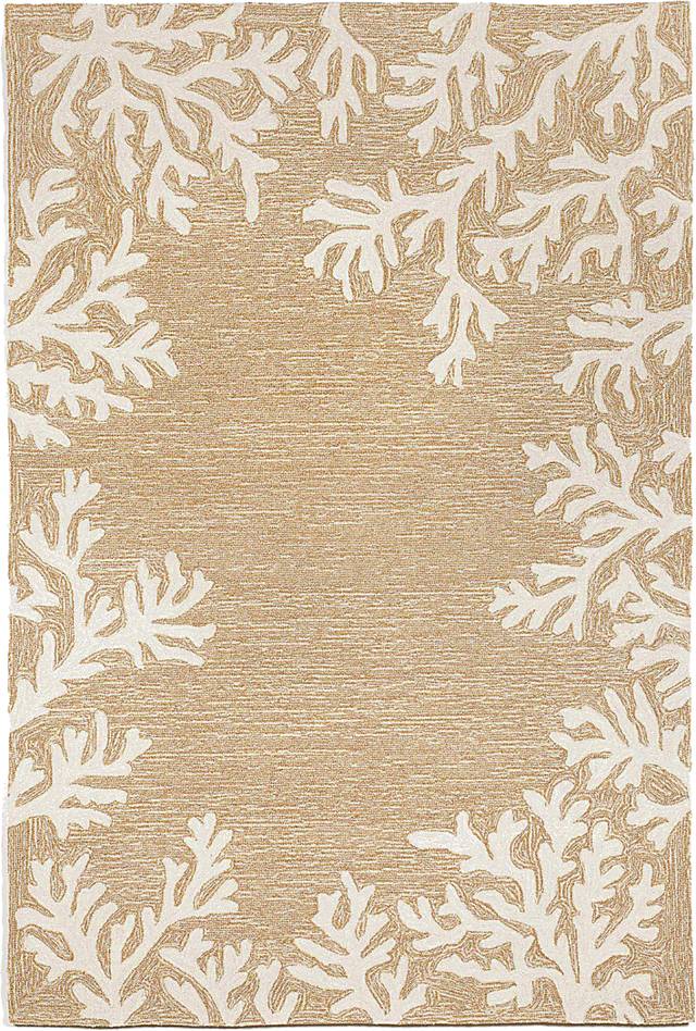 Ocean Flower Taupe 7'6 x 9'6 Indoor/Outdoor Rug - Thumbnail - Image 1