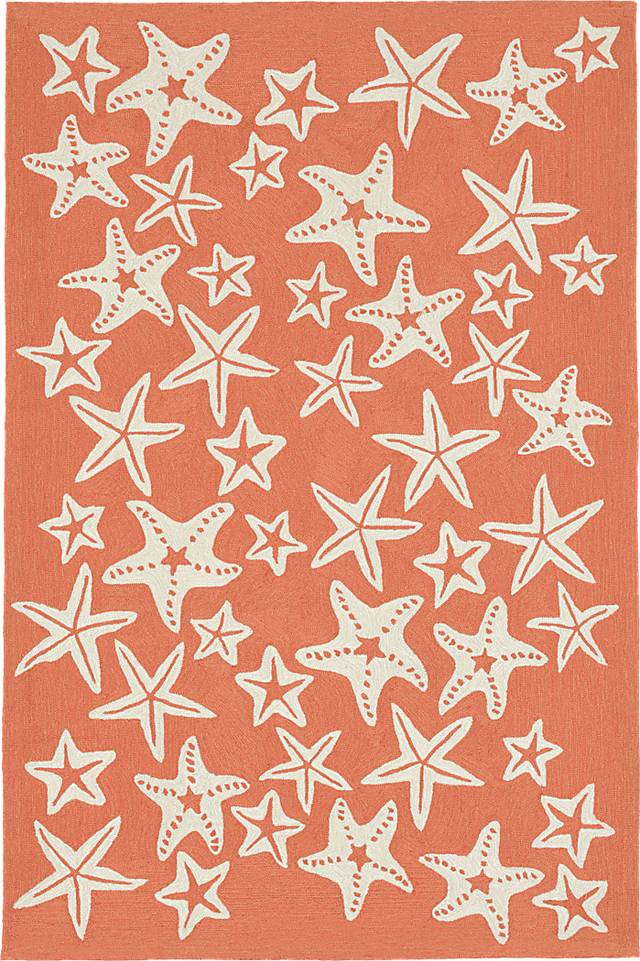 Ocean Gem Orange 7'6 x 9'6 Indoor/Outdoor Rug - Thumbnail - Image 1