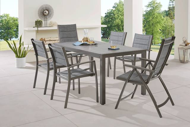 Ocean Tide Gray 7 Pc Outdoor Dining Set - Thumbnail - Image 1