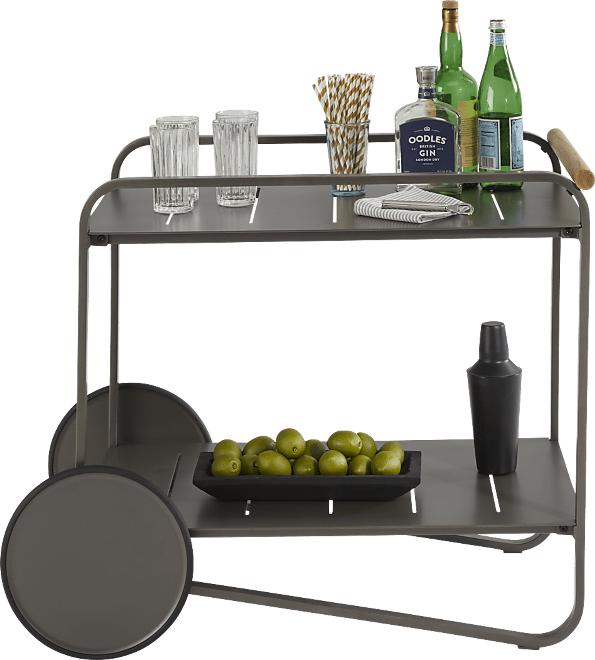 Ocean Tide Gray Outdoor Bar Cart - Image 4