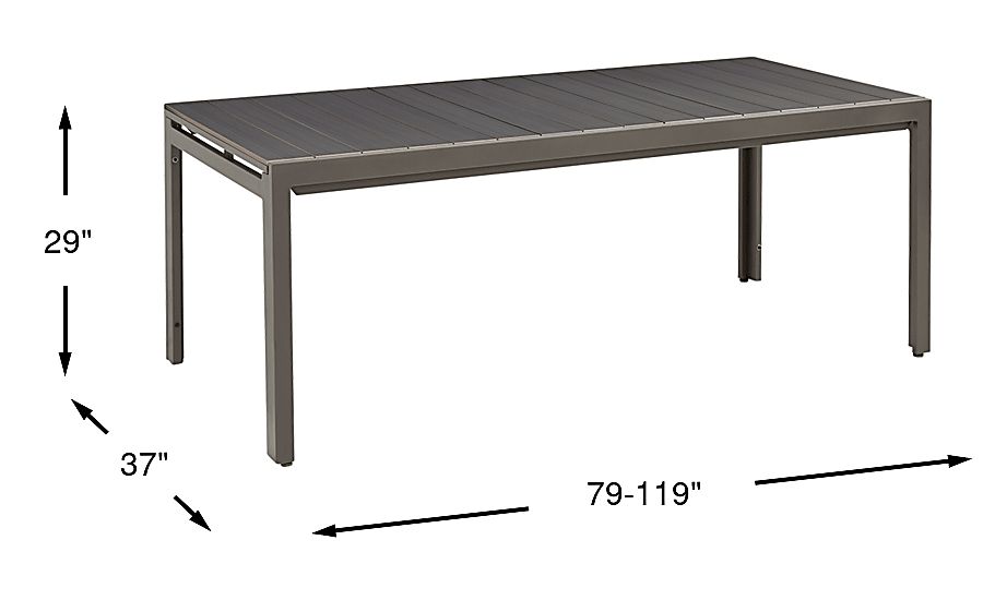 Ocean Tide Gray Outdoor Dining Extension Table Rooms To Go