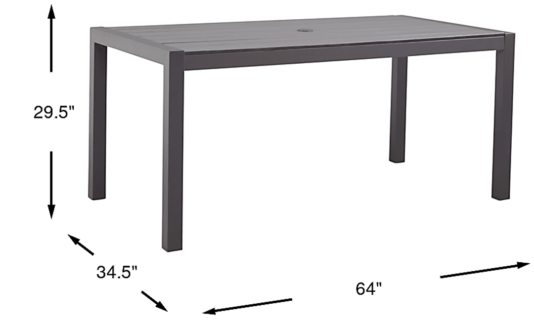 Ocean Tide Gray Outdoor Dining Table