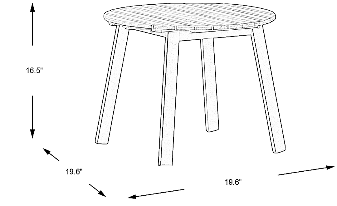 Ocean Tide Gray Outdoor End Table