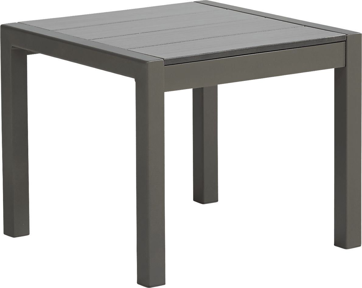 Ocean Tide Gray Aluminum Outdoor End Table Rooms To Go