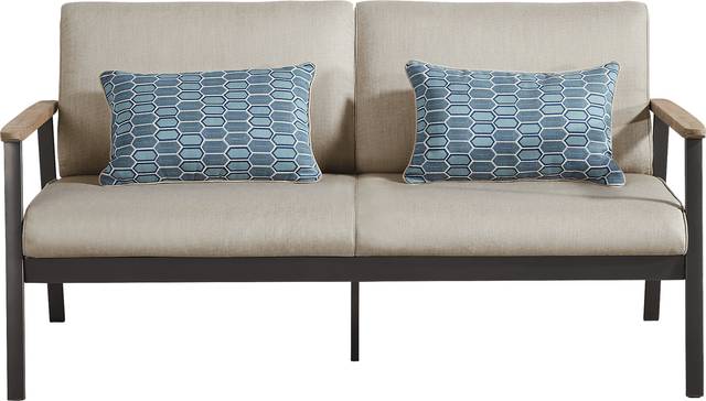 Ocean Tide Gray Outdoor Loveseat - Thumbnail - Image 3