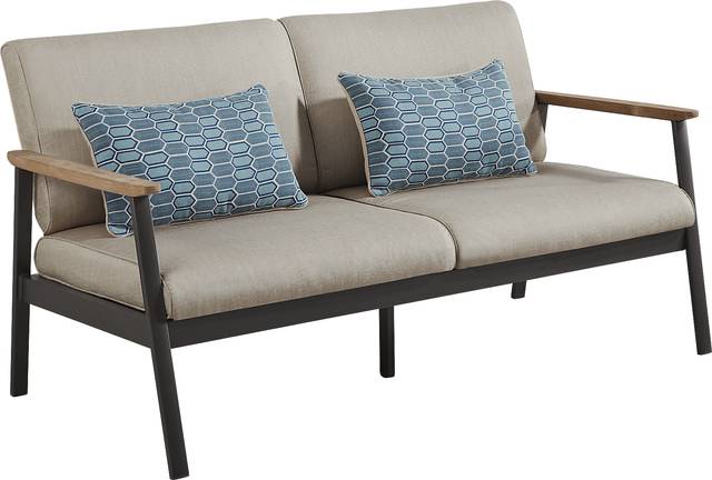 Ocean Tide Gray Outdoor Loveseat - Thumbnail - Image 1