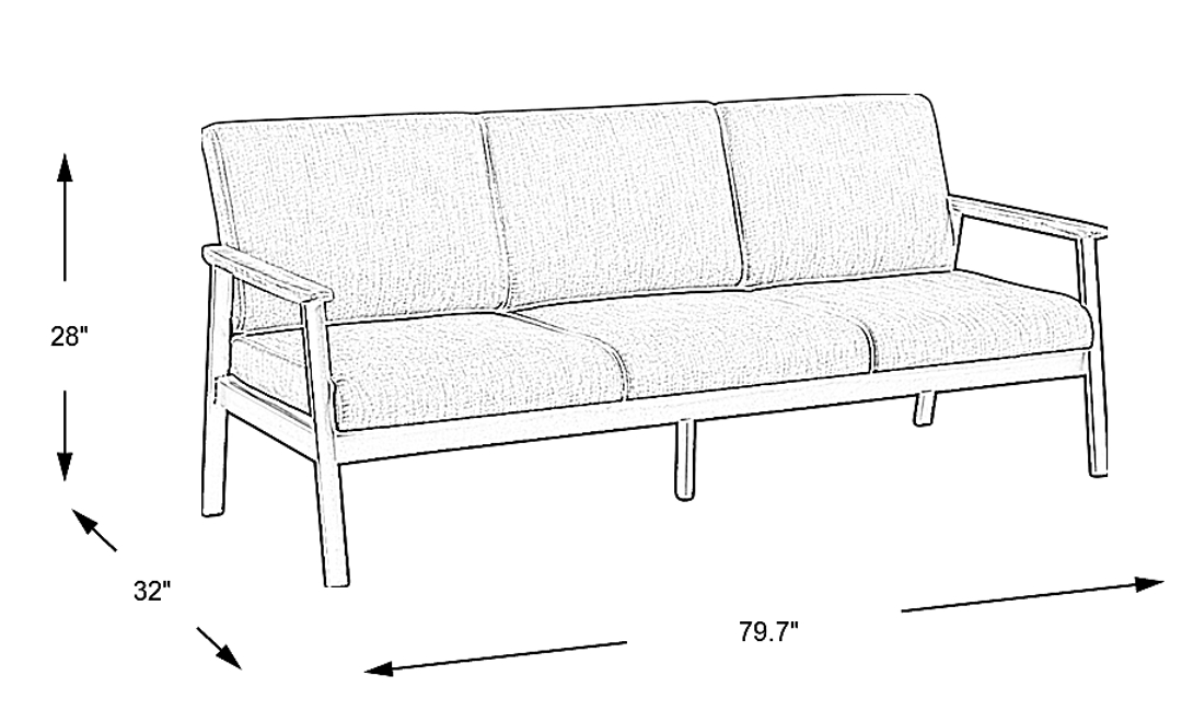 Ocean Tide Gray Outdoor Sofa