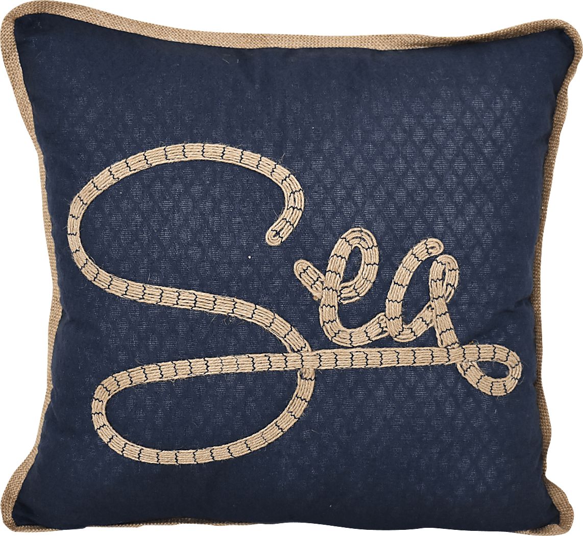 Ocean Valley Navy Throw Pillow