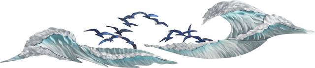 Ocean Waves Blue Outdoor Artwork - Thumbnail - Image 1