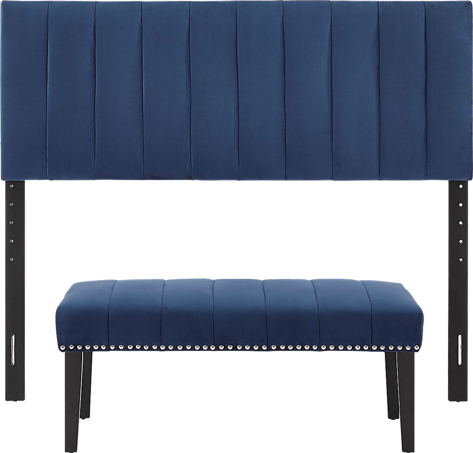 Oceanaire Navy Queen Upholstered Headboard and Bench - Image 1