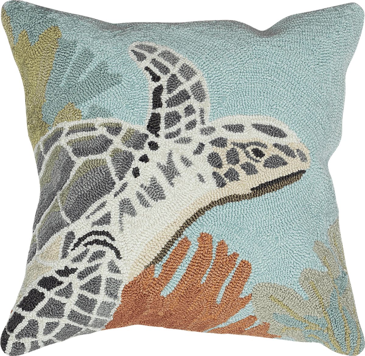 Oceanfront Blue,Gray Outdoor Pillows Rooms to Go