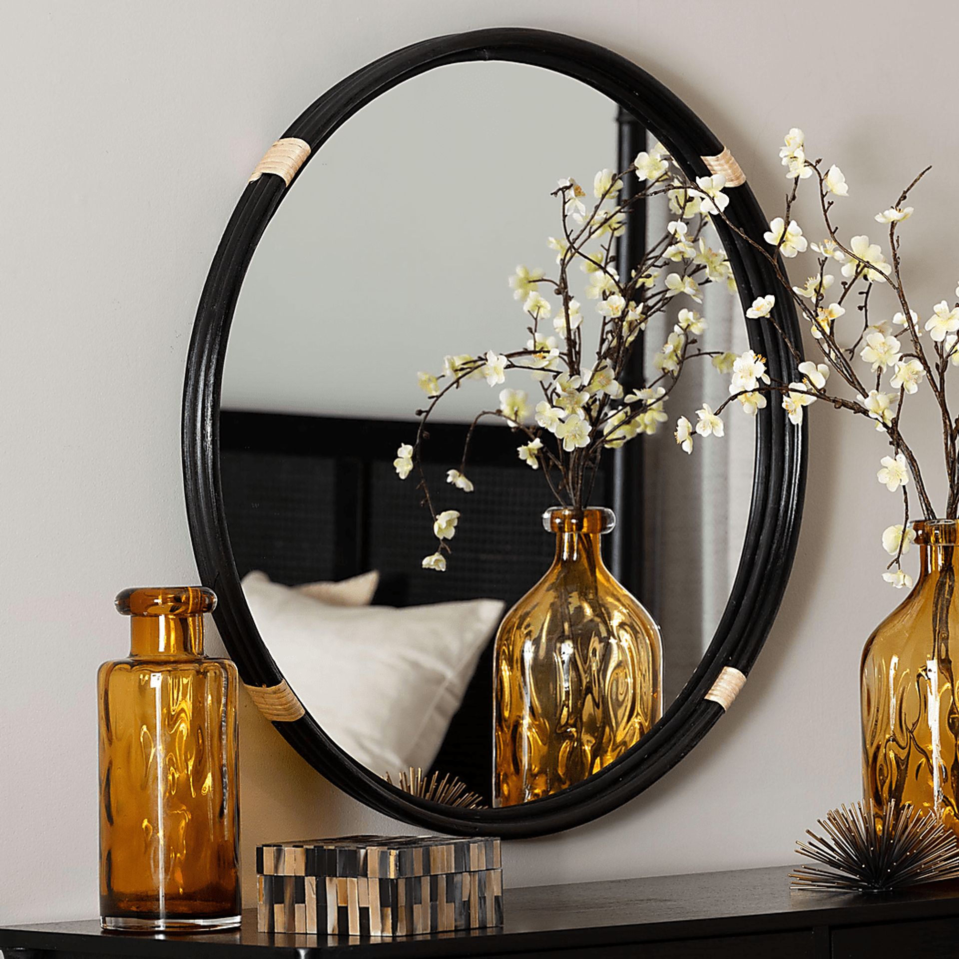 Oceanland Black Round Mirror - Image 2