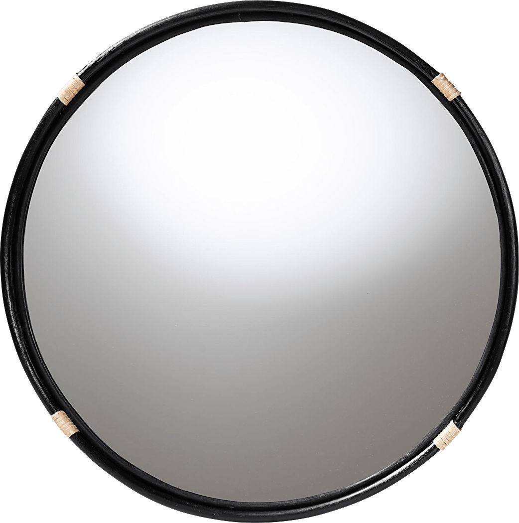 Oceanland Black Round Mirror
