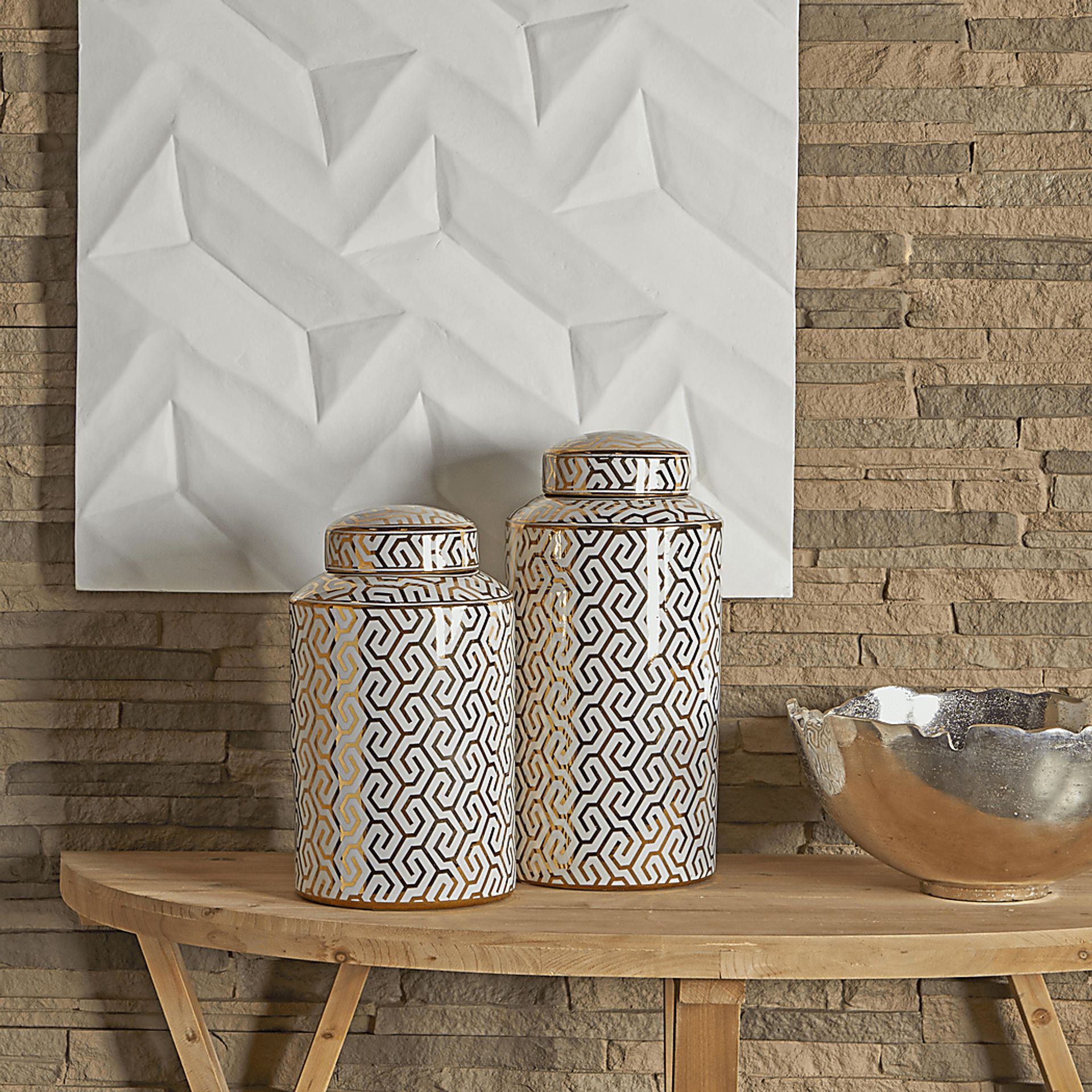 Octomo Gold Jar, Set of 2 - Image 2