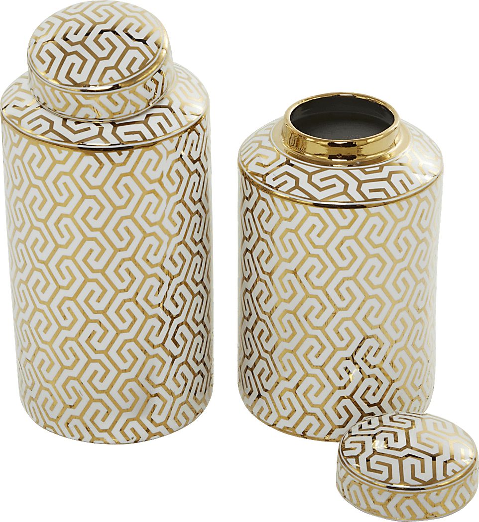 Octomo Gold Jar, Set of 2 - Thumbnail 2