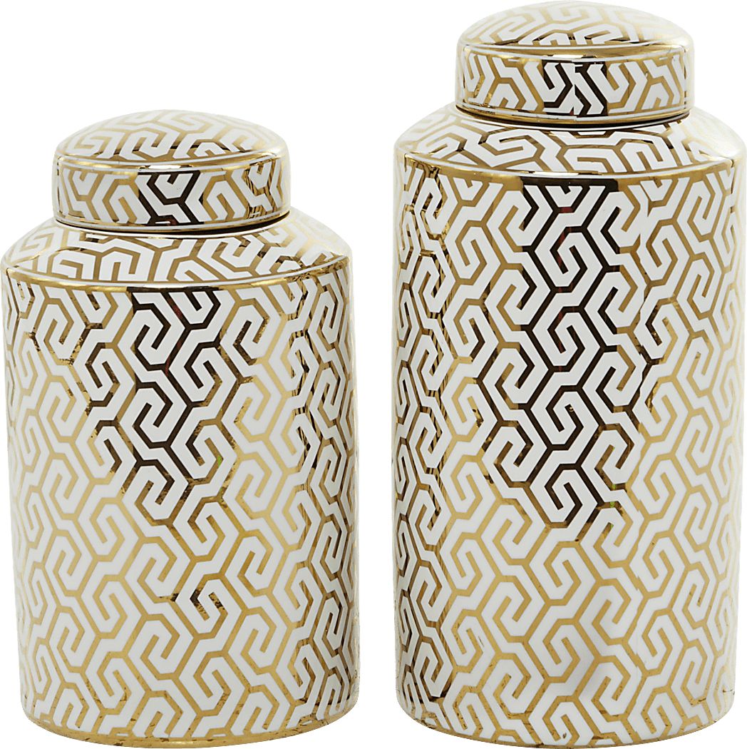 Octomo Gold Jar, Set of 2 - Thumbnail 4