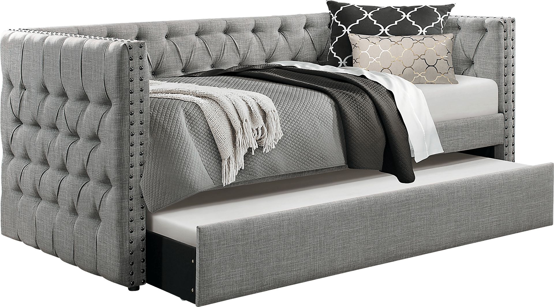 Oddette Gray Daybed with Trundle - Image 1