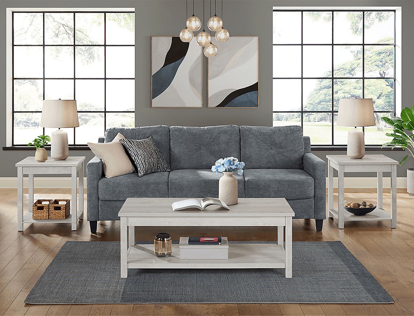 Odera White 3 Pc Occasional Table Set - Thumbnail 2