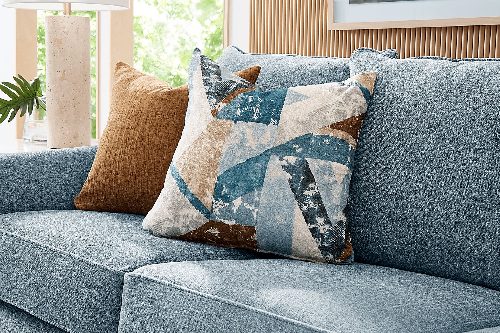 Odette Denim 8 Pc Living Room with Sleeper Sofa - Image 5