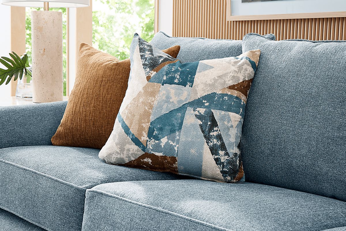 Odette Denim Blue Chenille Fabric Sofa | Rooms to Go