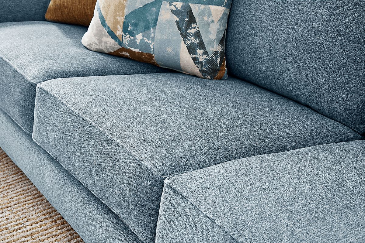 Odette Denim Blue Chenille Fabric Sofa | Rooms to Go