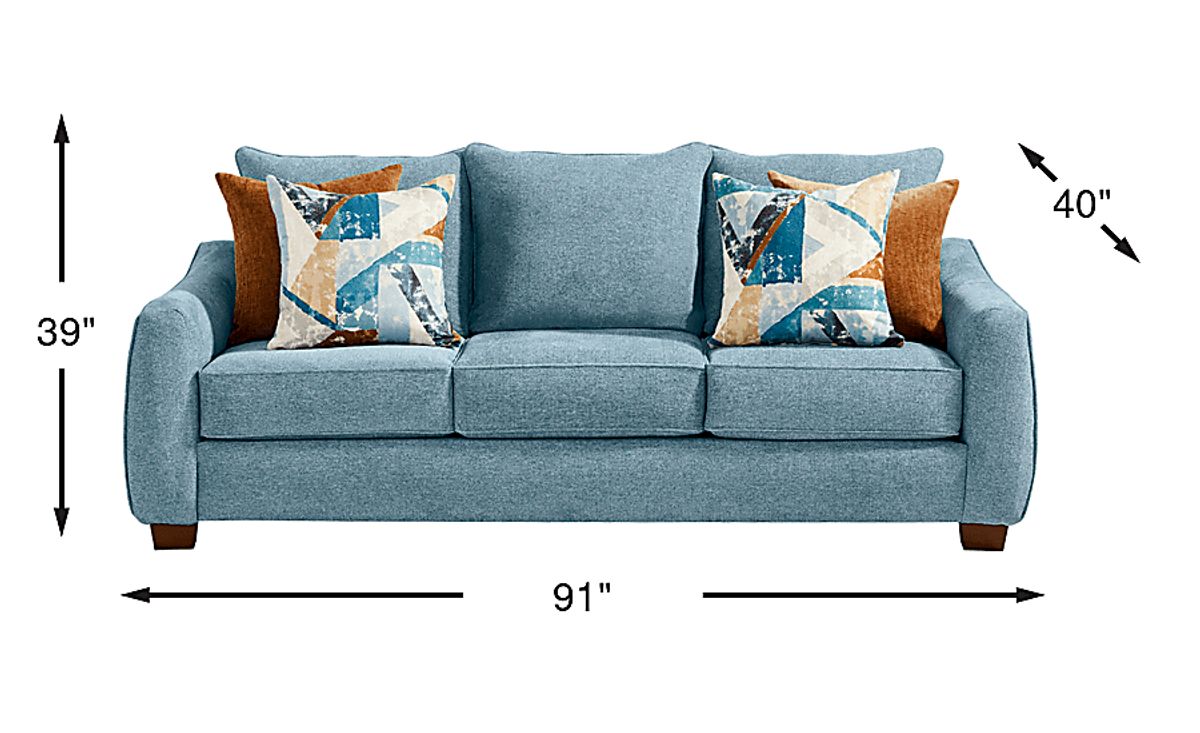 Odette Denim Blue Chenille Fabric Sofa | Rooms to Go