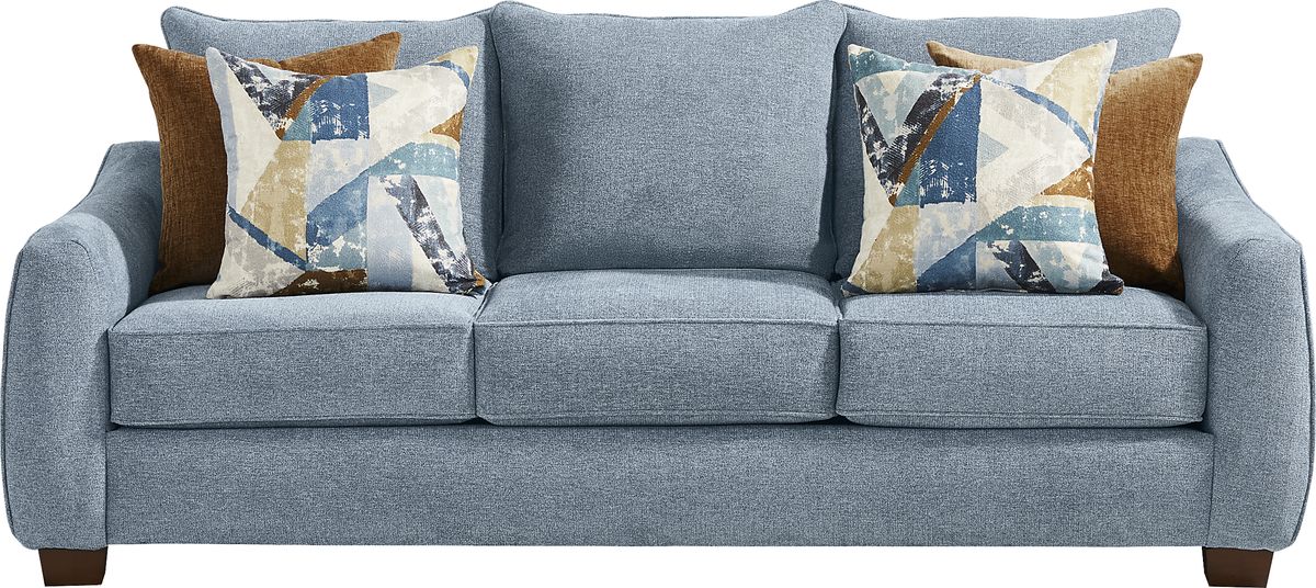 Odette Denim Blue Chenille Fabric Sofa | Rooms to Go