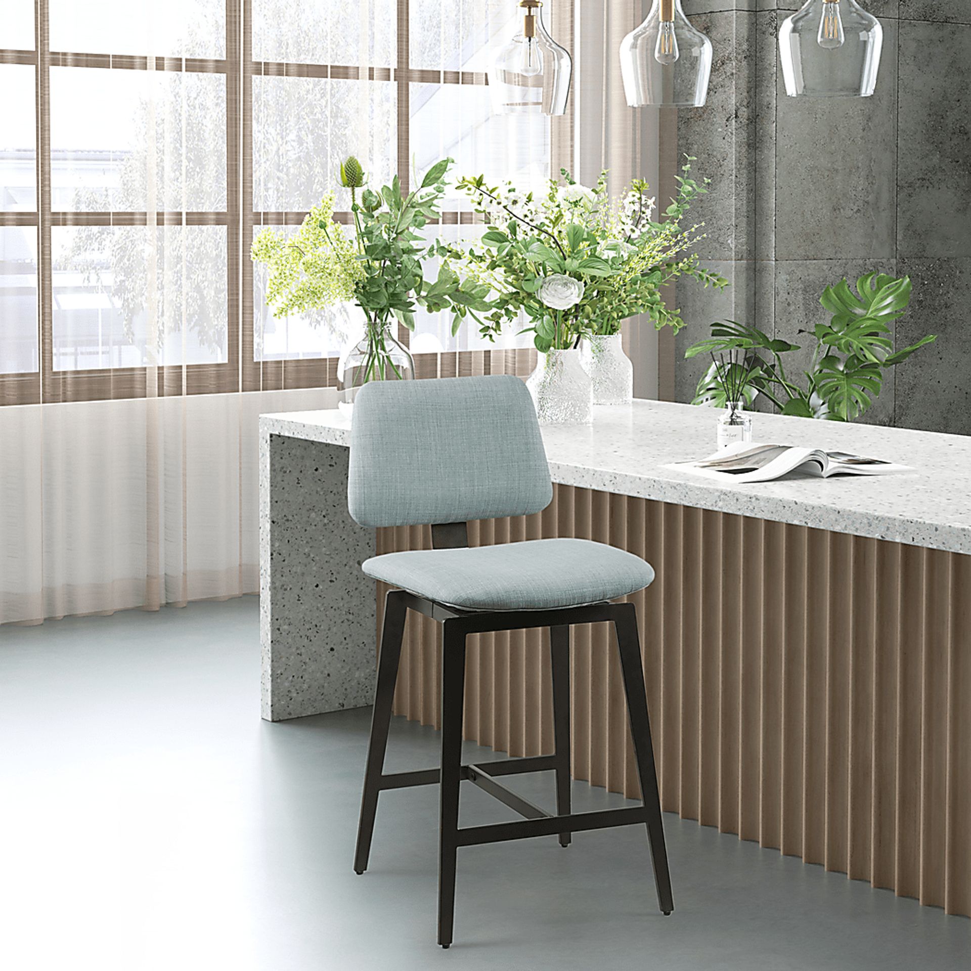 Odin Blue Counter Height Stool - Image 2