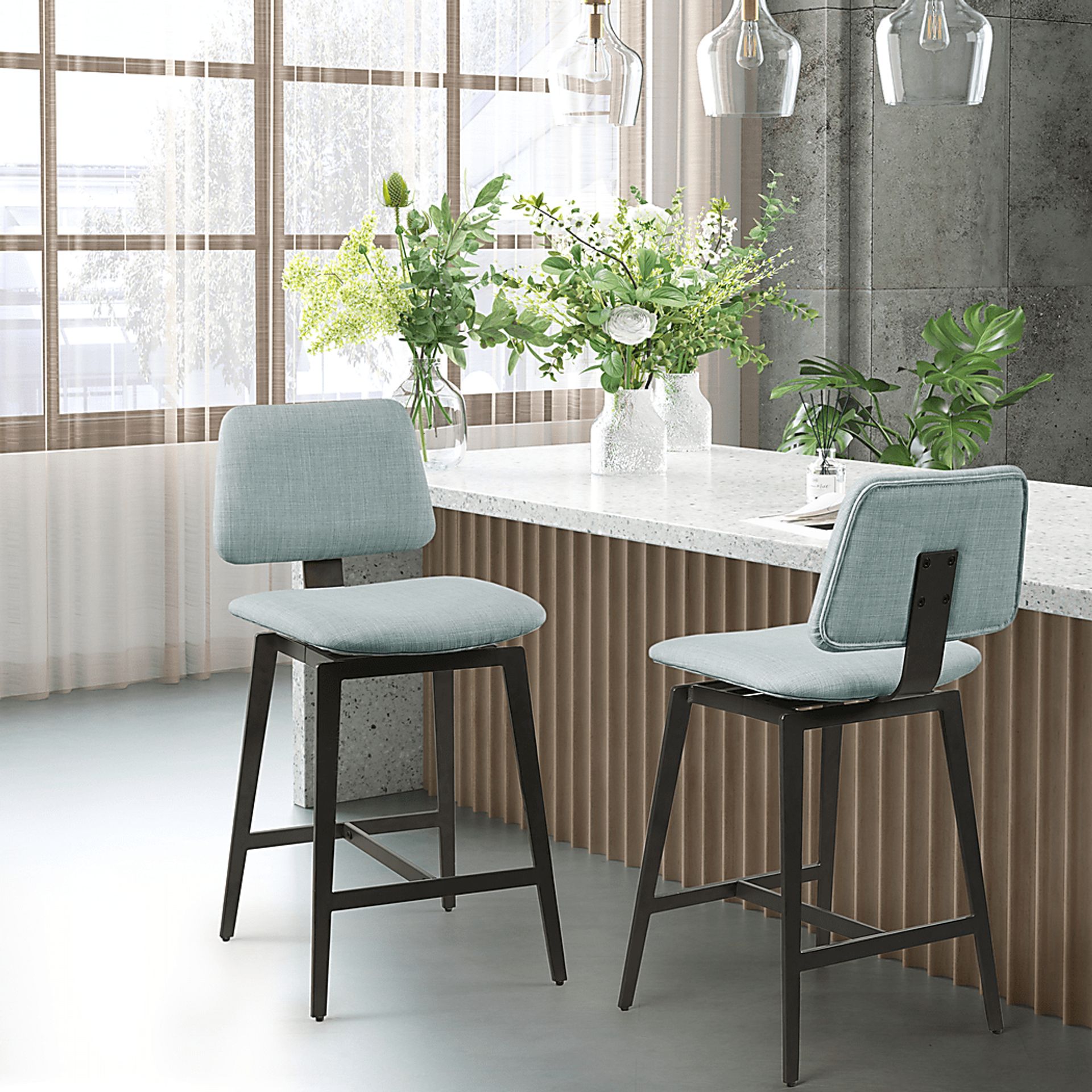 Odin Blue Counter Height Stool - Image 3