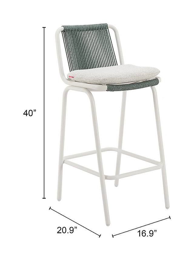 Odora White Barstool, Set of 2 - Thumbnail - Image 2