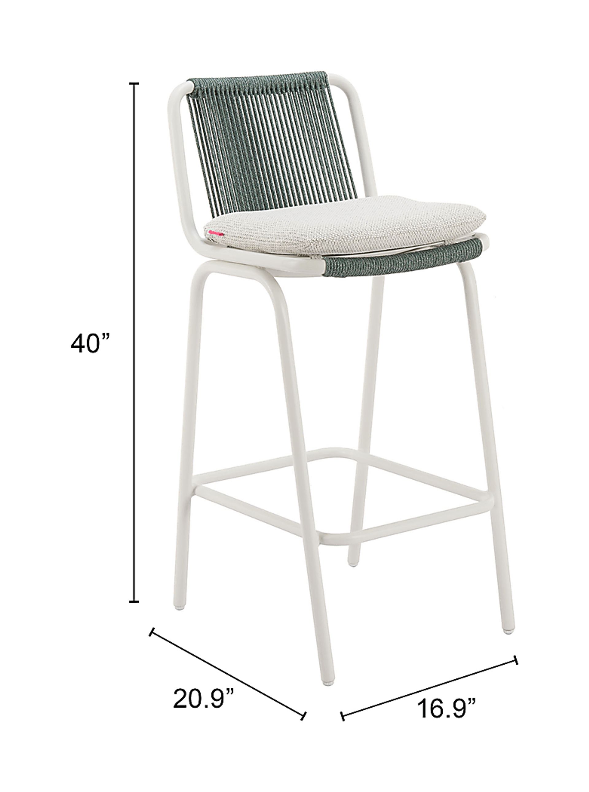 Odora White Barstool, Set of 2 - Image 2