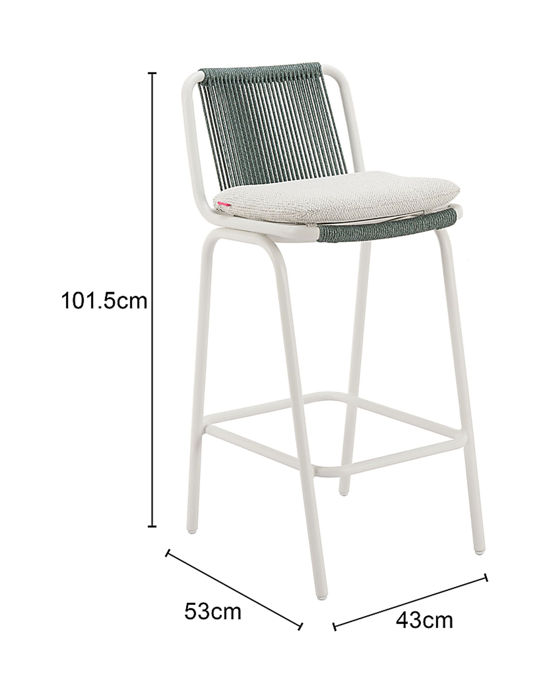 Odora White Barstool, Set of 2 - Image 3