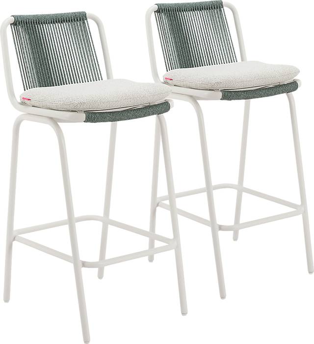 Odora White Barstool, Set of 2 - Thumbnail - Image 1