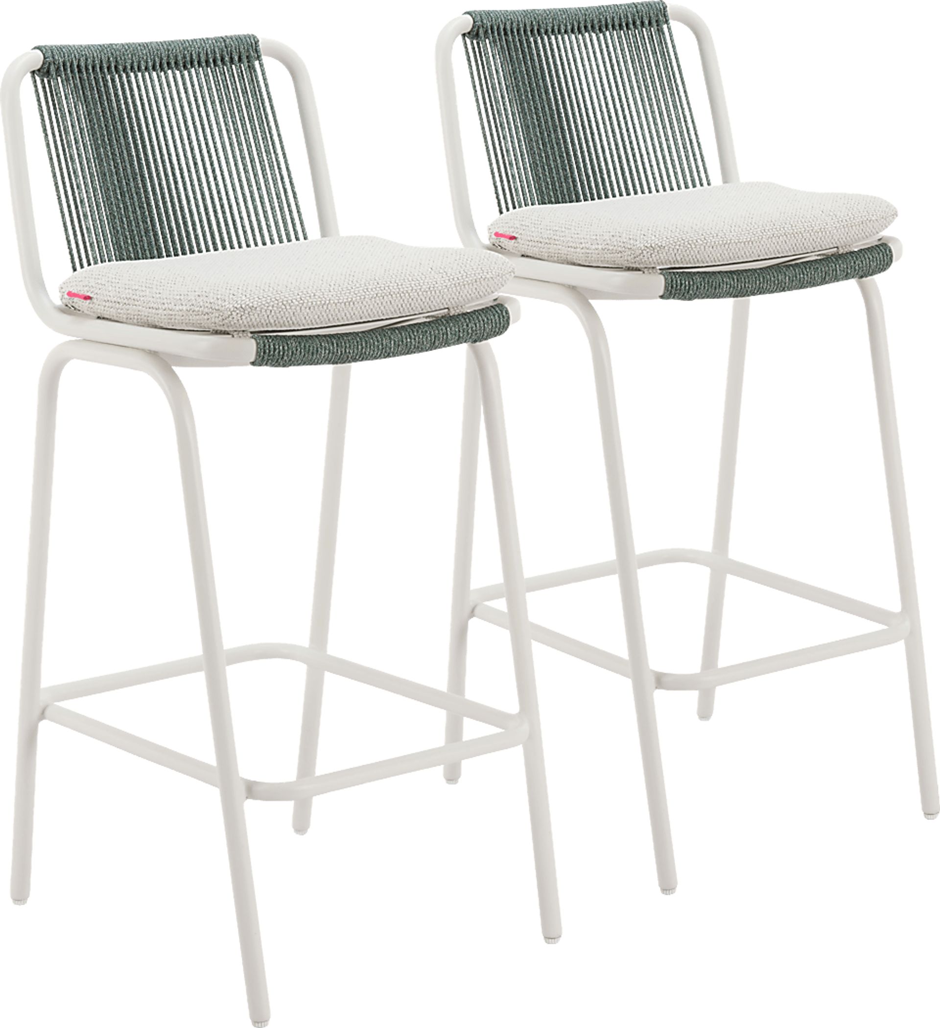 Odora White Barstool, Set of 2 - Image 1
