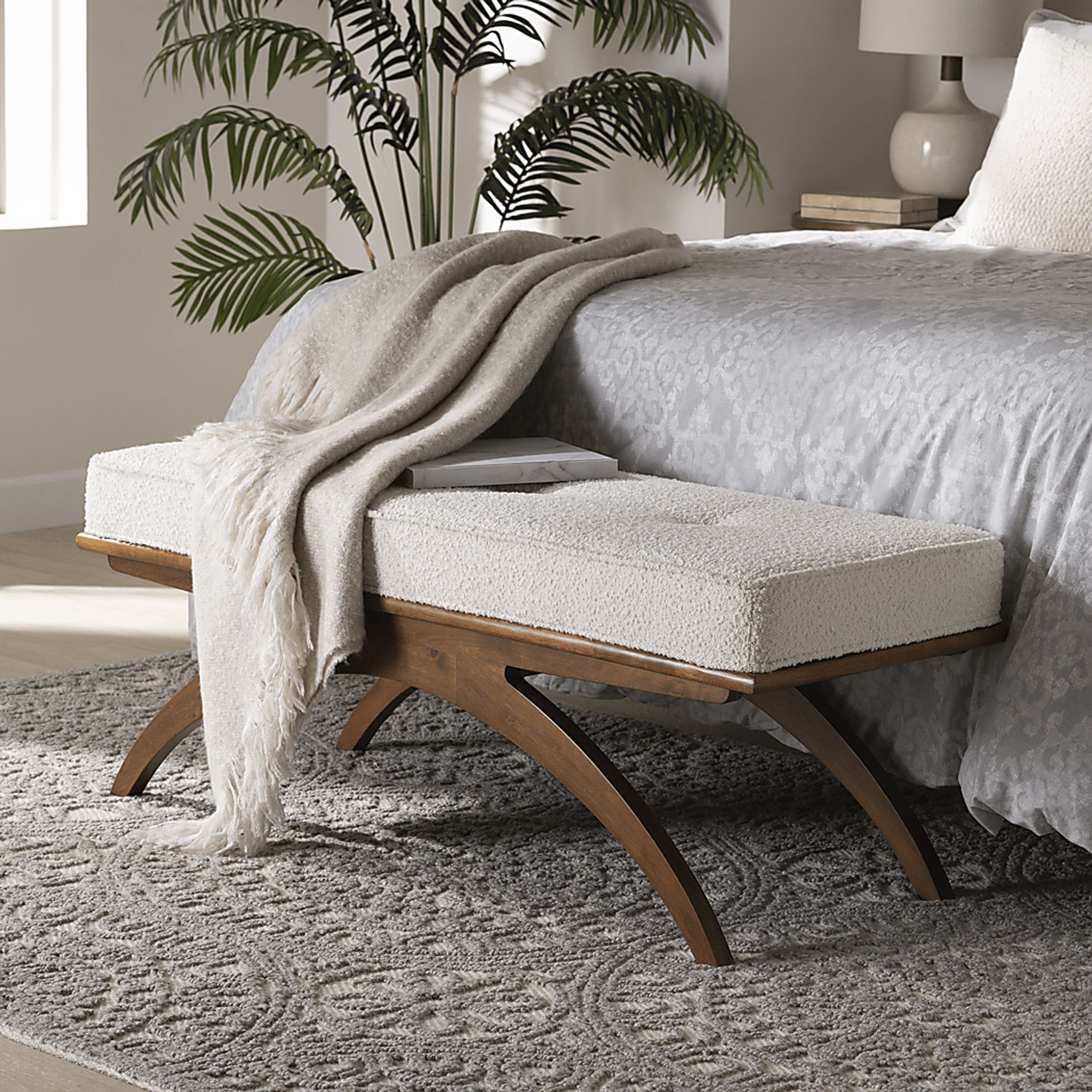 Oesting Cream Accent Bench - Image 2