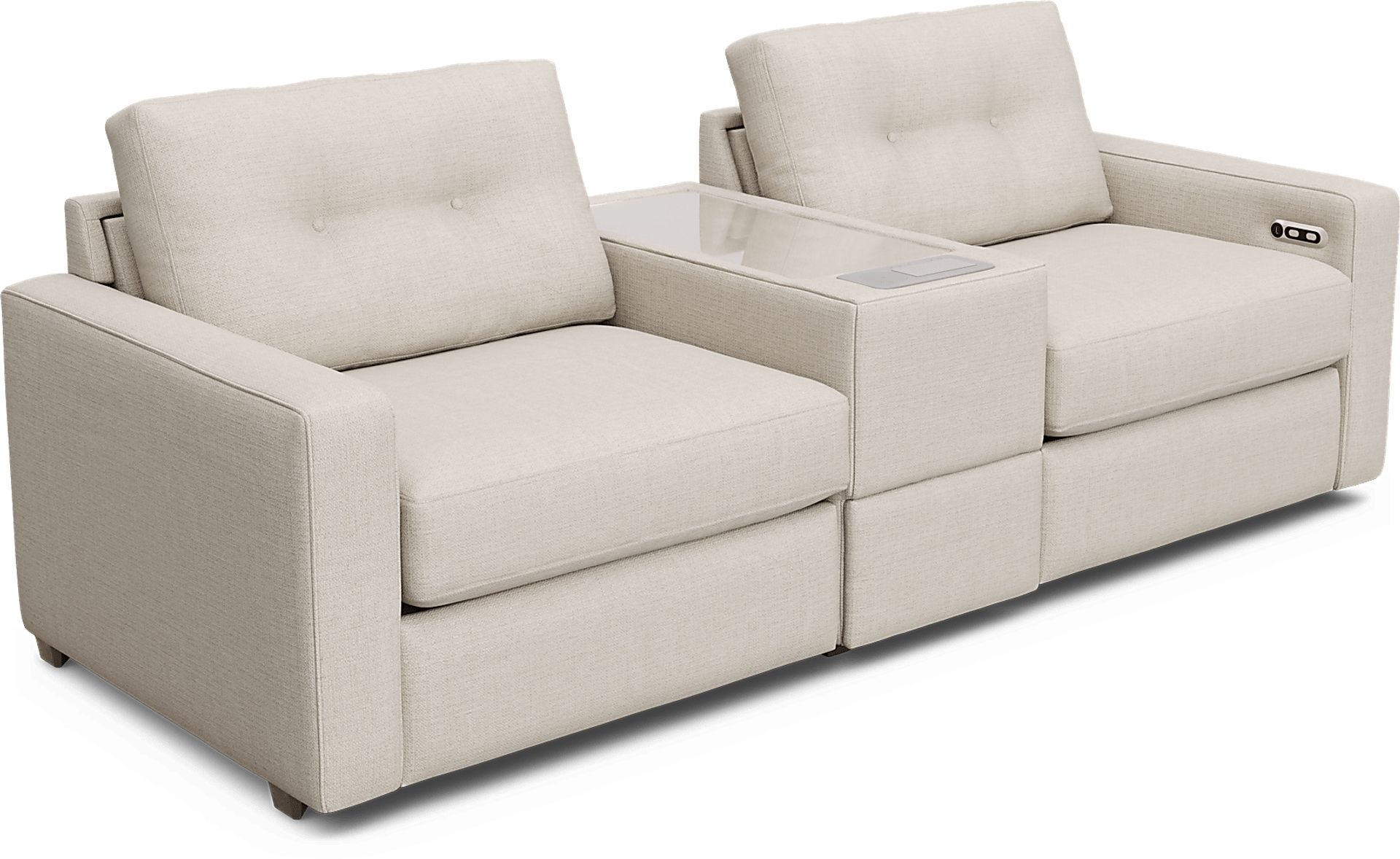 Off-White 3 Pc Power Reclining ModularOne with Media Console - Image 2