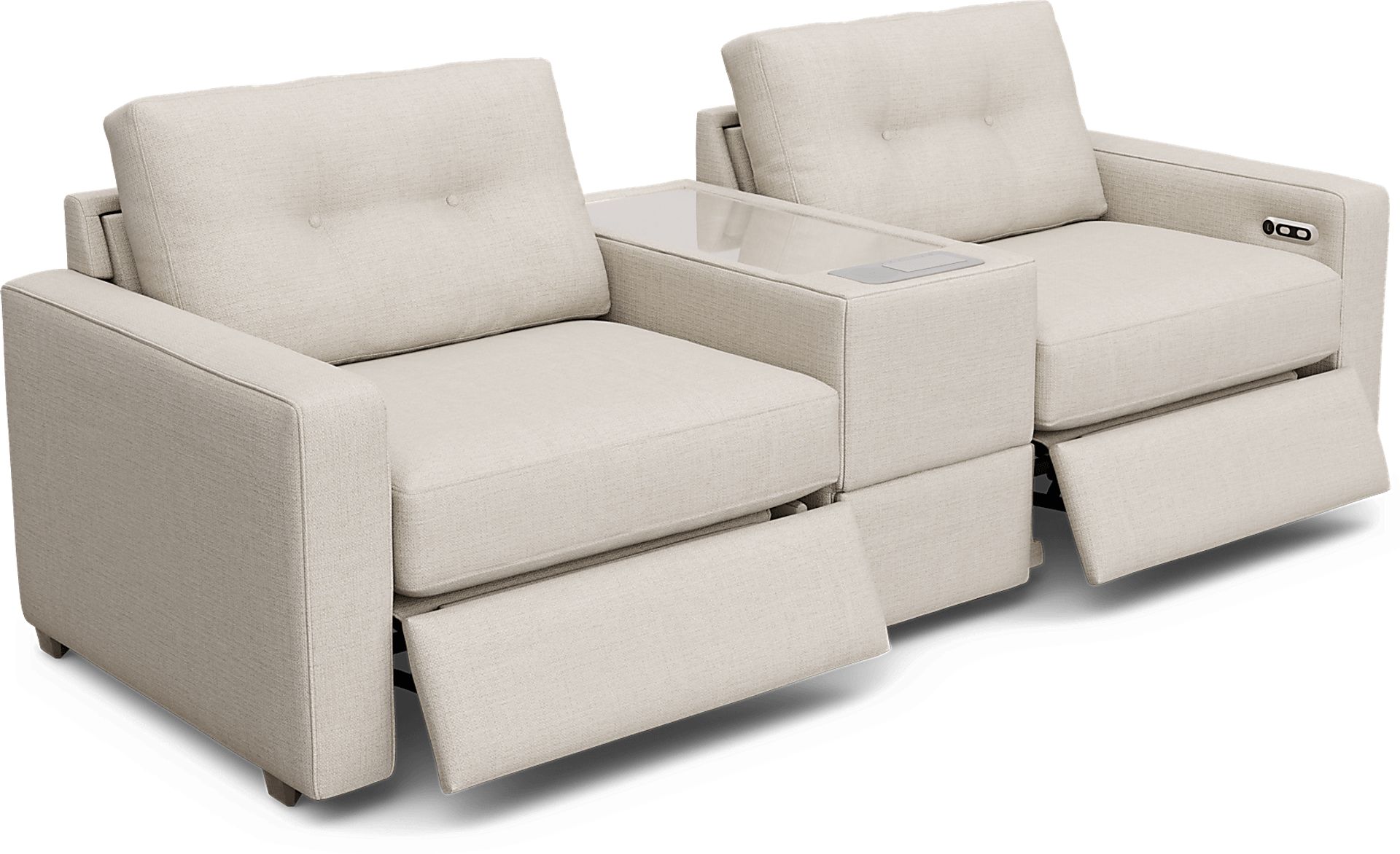 Off-White 3 Pc Power Reclining ModularOne with Media Console - Image 4