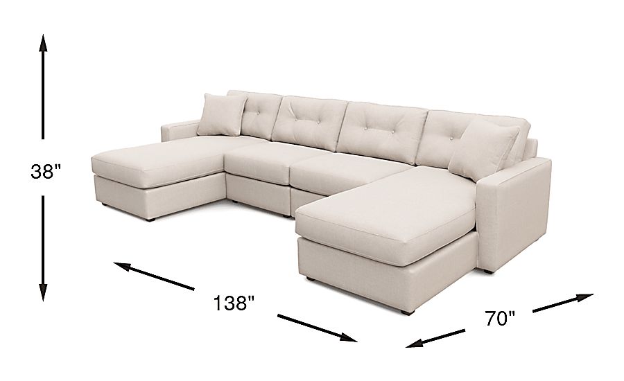 Off-White 4 Pc Power Reclining ModularOne - Thumbnail 5