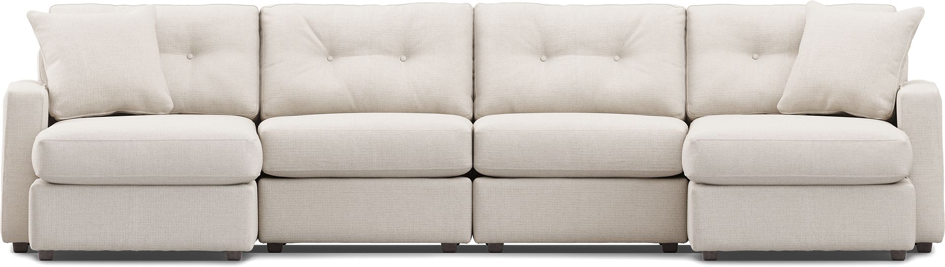 Off-White 4 Pc Power Reclining ModularOne - Image 4